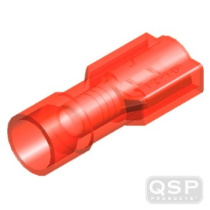 Kabelskor ''Hane'' Isolerade - 6,3mm - Röd (5st) QSP Products